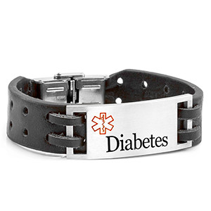 Bravo Black Sport Leather Diabetes ID 7 inch