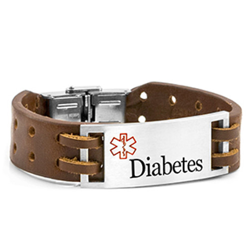 Bravo Brown Sport Leather Diabetes ID 8 inch