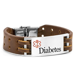 Bravo Brown Sport Leather Diabetes ID 8 inch