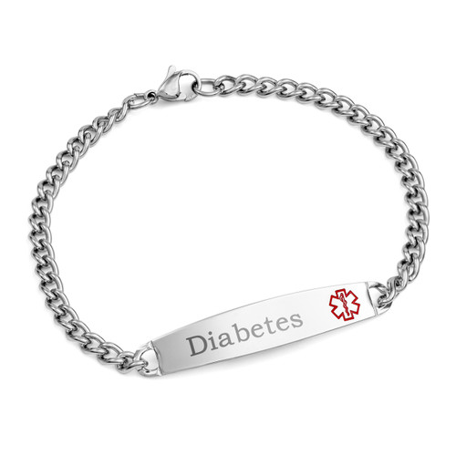 Eight Inch Slim Diabetic Bracelet