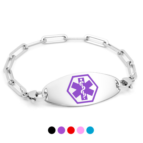 Paper Clip Style Medical Bracelets for Women