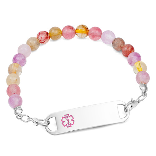 Pretty Pastel Crystal Beaded Medical Bracelet for Women