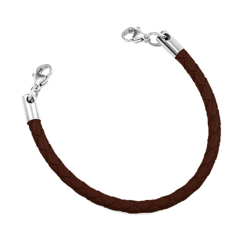 Make Your Own Brown Braided Leather Bracelet 6 In (No Tag)