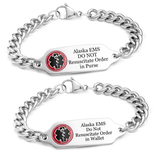 Alaska EMS Do Not Resuscitate Bracelet - DNR in Wallet or Purse