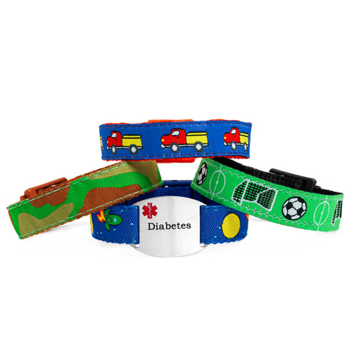 4 Large Boys Sports Strap Set Plus Diabetes Tag
