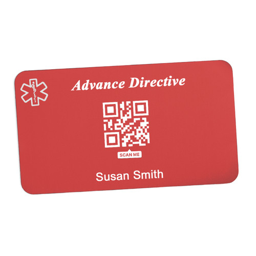 Advance Directive Wallet Card with QR Code for Instant Access