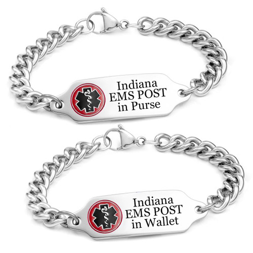 Indiana EMS POST Bracelet - Order in Purse or Wallet
