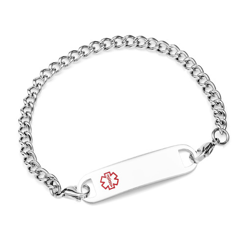 Kids Stainless Steel Medical ID Bracelet Size 5.5 In