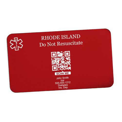 Engravable Red Aluminum Medical ID Card for Wallet Add On