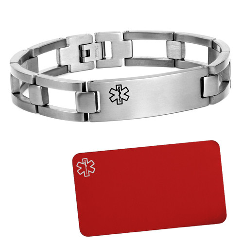Medical Titanium Bracelet Plus Engraved Wallet Card