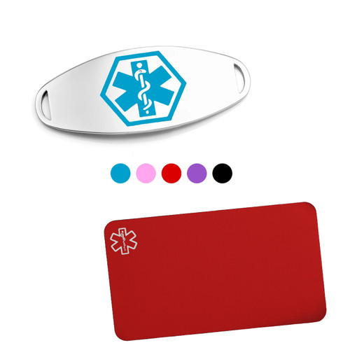 Medical Tags for Medical Bracelets plus Engravable Wallet Card