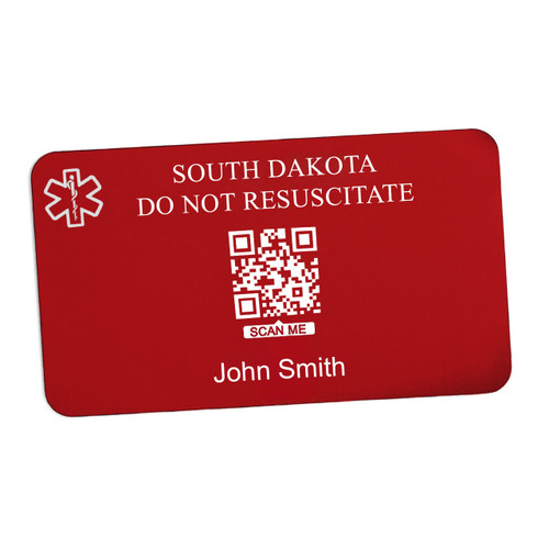 South Dakota Aluminum QR Medical Wallet Card