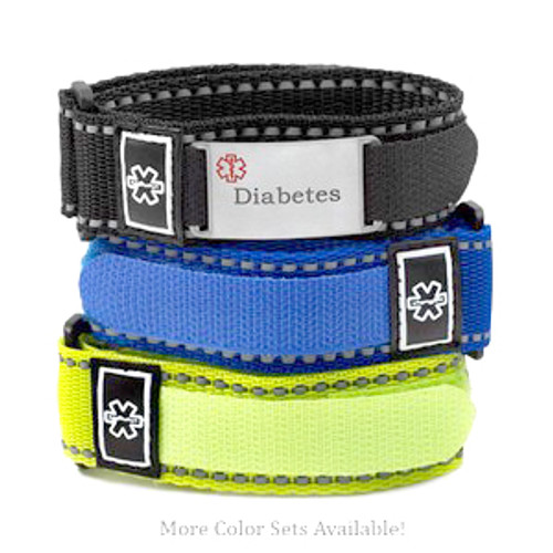 Colorful Sports Strap Diabetic Bracelets Variety Pack