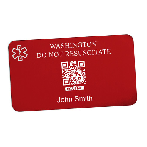 Washington Aluminum QR Medical Wallet Card