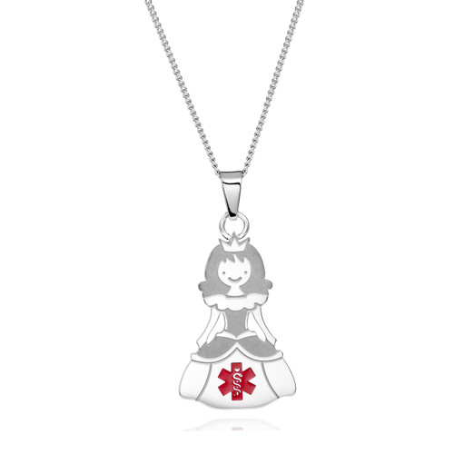 Princess Medical Alert Stainless Necklace
