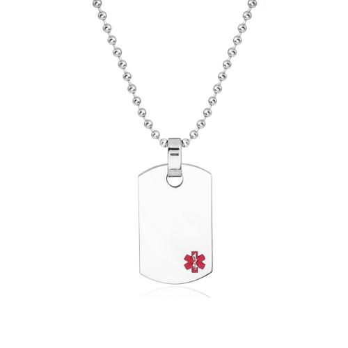 Engraved Medical Dog Tag Necklaces