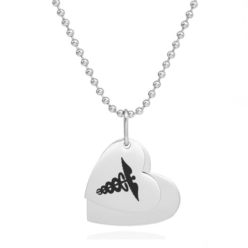 Double Hearts Medical ID Necklace for Women