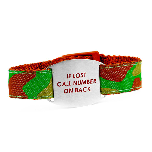 Camouflage Safety Bracelet  Fits 4 - 8 In Wrists