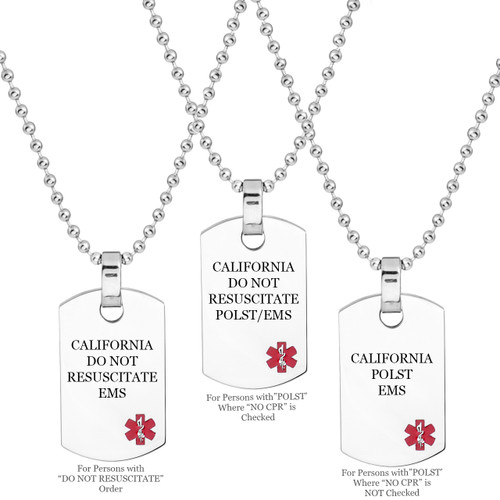 California DNR / POLST Medallion ID Necklace