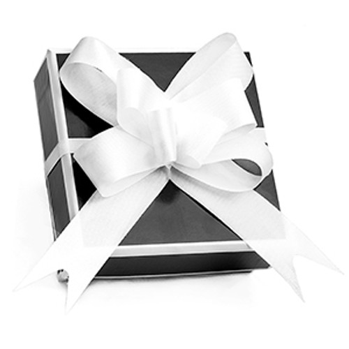 Black and White Gift Box with White Bow for Jewelry