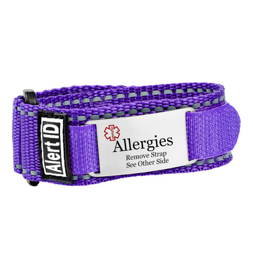 Adjustable Purple Sport ID Allergy Bracelet