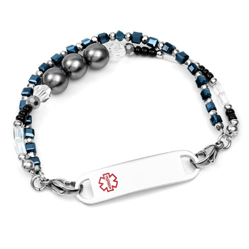Shimmering Black Grey Pearl Stretch Bracelet