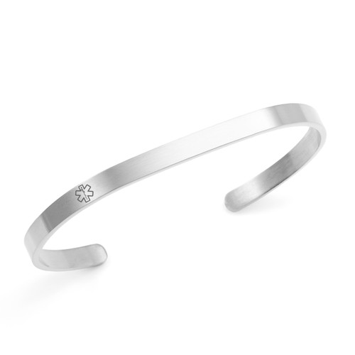 Dainty Silver Cuff Medical ID Bracelet