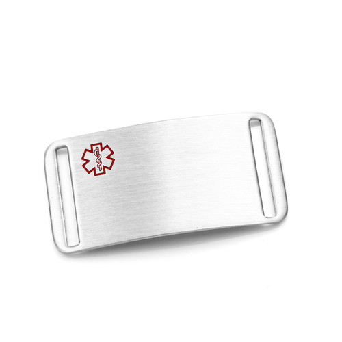 Brushed Steel Medical Alert Tag for Strap Bracelets