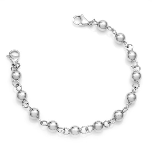 Silver Beaded Bracelet for Medical Tag 5 - 6 inch
