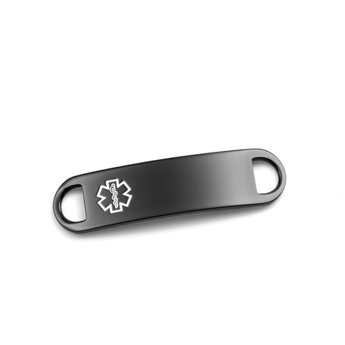 Black Stainless ID Tag for Medical Bracelets