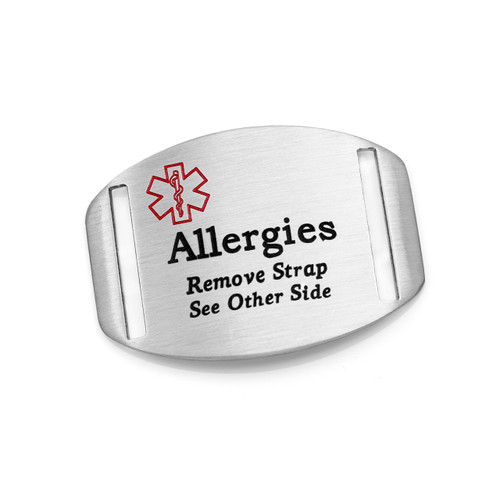 Allergies Medical Tag for Strap Bracelets