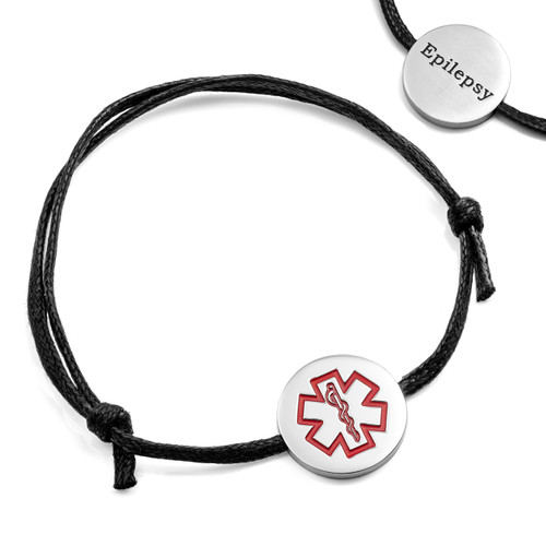 Black Cotton Epilepsy Bracelet for Women & Men