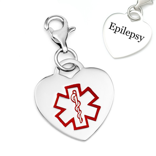 Epilepsy Stainless Steel Medical Alert Charm