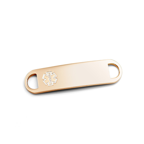 Rose Gold ID Tag for Medical Bracelets