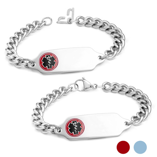 G Adult Stainless Steel Medical Bracelet (Optional Safety Clasp)