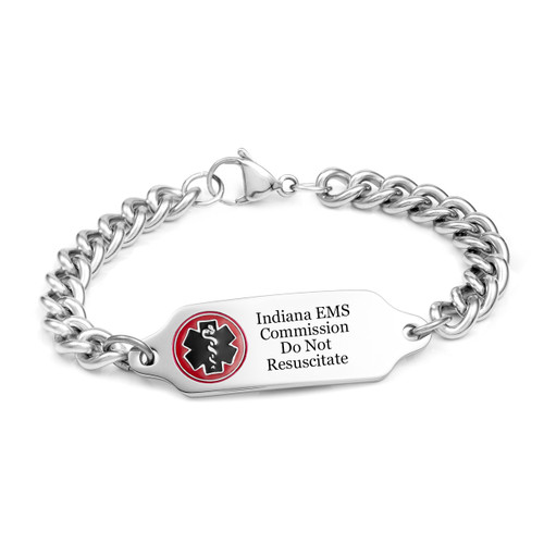 Indiana Do Not Resuscitate DNR Stainless Bracelets