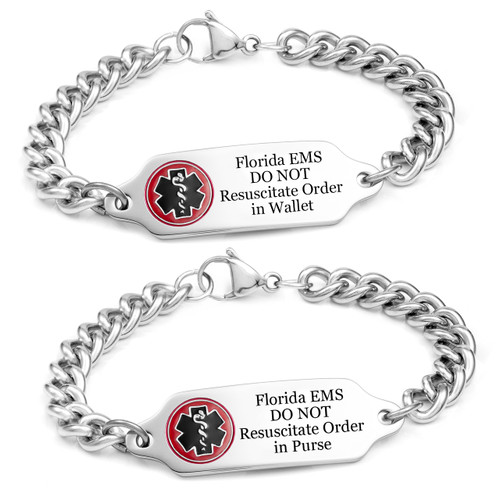Florida EMS Do Not Resuscitate Bracelet - DNR in Wallet or Purse