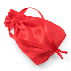 Red Satin Gift Bag with Drawstring