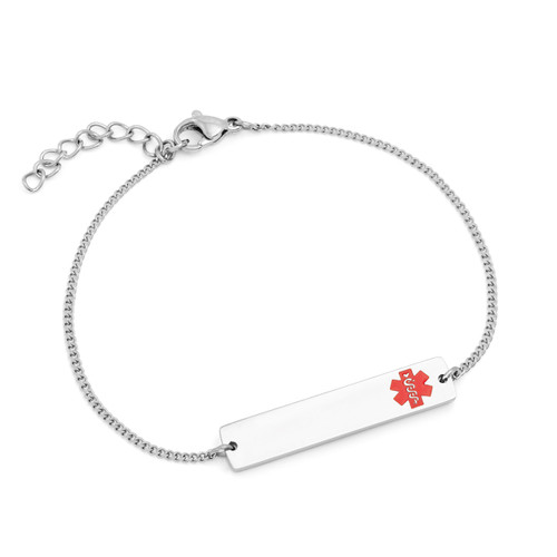 Adjustable Bar Style Medical Bracelet