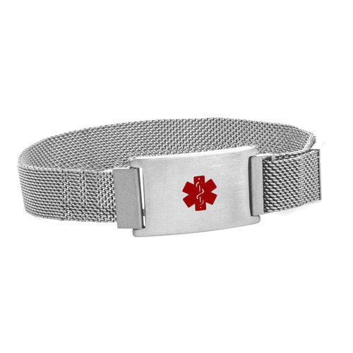 Silver Stainless Magnetic Closure Medical Bracelet