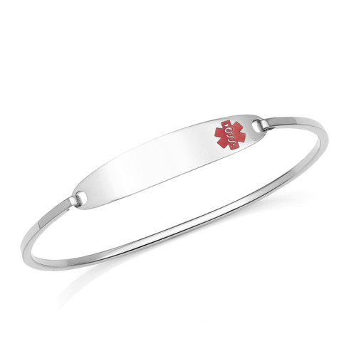 Lesly Silver Bangle Medical ID Bracelets