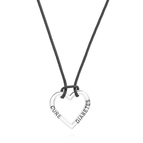 Cure Diabetes Heart Shaped Diabetic Jewelry Necklace