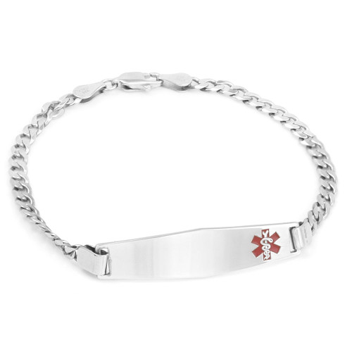 Luxurious Sterling Silver Medical ID Bracelet