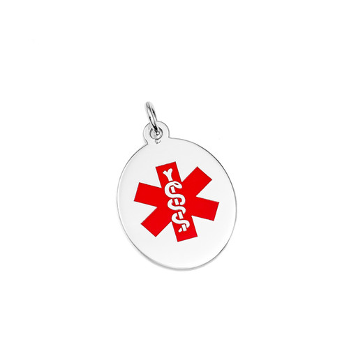 Sterling Silver Medical Alert Oval Small Pendant
