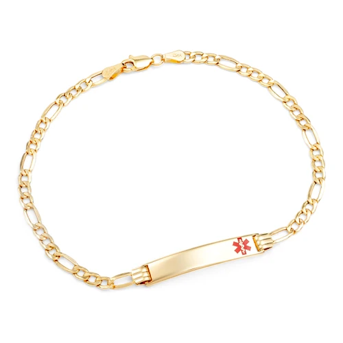 Personalized 14k Gold Figaro Medical Bracelet for Women