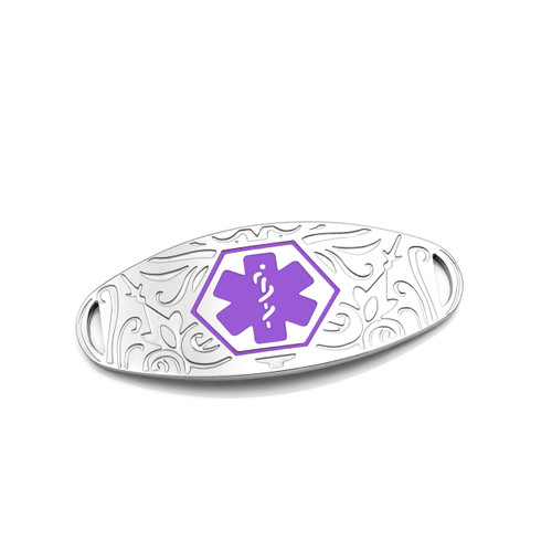 Lavender Floral Medical ID Tag