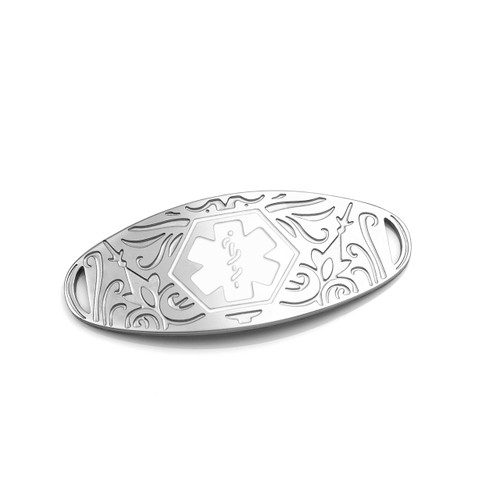 Lilly White Stylish Medical ID Tag