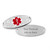 Fancy 3D Medical ID Tag with Red Symbol Stainless