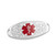 Fancy 3D Medical ID Tag with Red Symbol Stainless