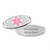 Fancy 3D Medical ID Tag with Pink Symbol Stainless-SEA7002, stainless steel oval medical alert tag with pink medical symbol on one side and space for personal information on the other side.
